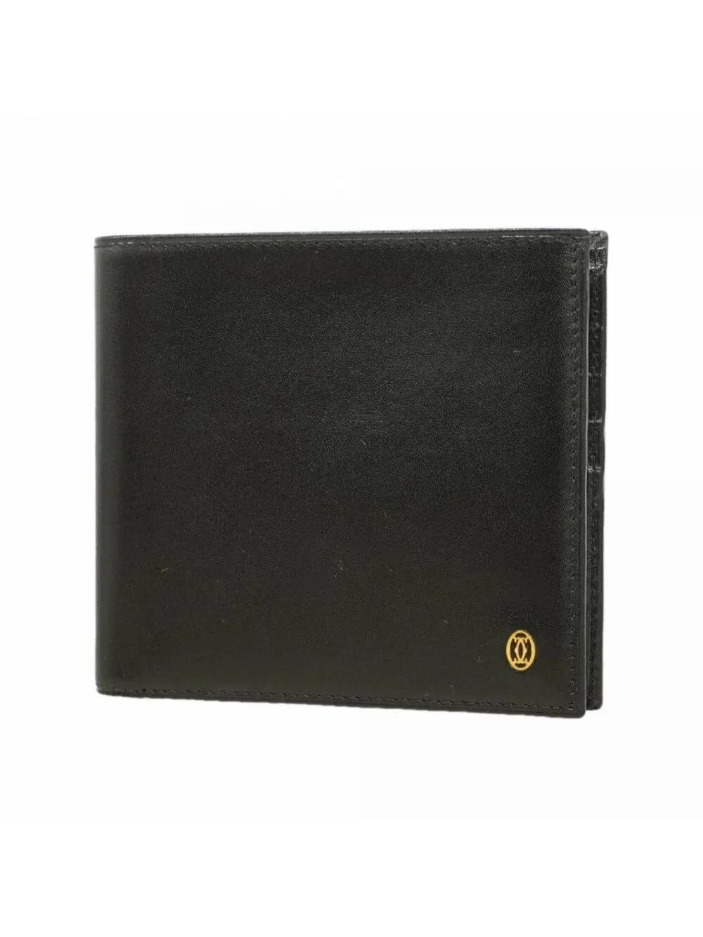 Cartier Wallet Must Leather Black Gold